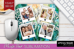 Stained Glass Photo Mouse Pad PNG - Flowers Picture Frame Product Image 1