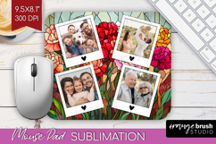 Stained Glass Photo Mouse Pad PNG - Flowers Picture Frame Product Image 1