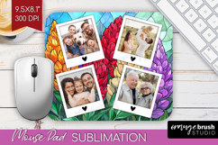 Stained Glass Photo Mouse Pad PNG - Flowers Picture Frame Product Image 1