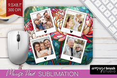 Stained Glass Photo Mouse Pad PNG - Flowers Picture Frame Product Image 1