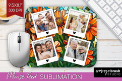 Stained Glass Photo Mouse Pad PNG - Flowers Picture Frame Product Image 1