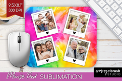 Tie Dye Photo Mouse Pad PNG - Rainbow Picture Frame Mouse Product Image 1