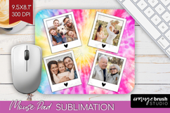 Tie Dye Photo Mouse Pad PNG - Rainbow Picture Frame Mouse Product Image 1