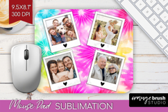 Tie Dye Photo Mouse Pad PNG - Rainbow Picture Frame Mouse Product Image 1