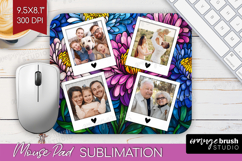 Stained Glass Photo Mouse Pad PNG - Flowers Picture Frame Product Image 1