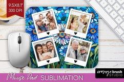 Stained Glass Photo Mouse Pad PNG - Flowers Picture Frame Product Image 1
