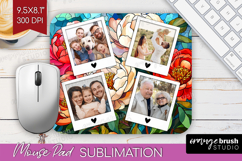 Stained Glass Photo Mouse Pad PNG - Flowers Picture Frame Product Image 1