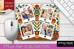 Folk Flowers Photo Mouse Pad PNG - Floral Picture Frame Pad Product Image 1