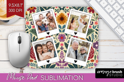 Folk Flowers Photo Mouse Pad PNG - Floral Picture Frame Pad Product Image 1