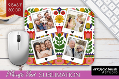 Folk Flowers Photo Mouse Pad PNG - Floral Picture Frame Pad Product Image 1