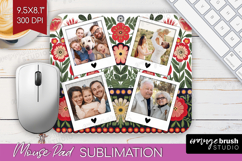 Folk Flowers Photo Mouse Pad PNG - Floral Picture Frame Pad Product Image 1