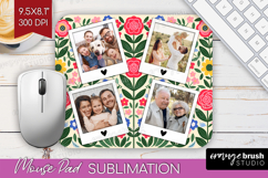 Folk Flowers Photo Mouse Pad PNG - Floral Picture Frame Pad Product Image 1