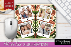 Folk Flowers Photo Mouse Pad PNG - Floral Picture Frame Pad Product Image 1