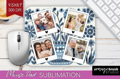 Folk Flowers Photo Mouse Pad PNG - Floral Picture Frame Pad Product Image 1
