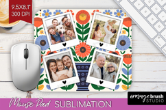 Folk Flowers Photo Mouse Pad PNG - Floral Picture Frame Pad Product Image 1