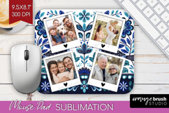 Folk Flowers Photo Mouse Pad PNG - Floral Picture Frame Pad Product Image 1