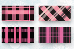 Pink &amp; Black Plaid Stripes Mug Wrap Sublimation Designs Product Image 2