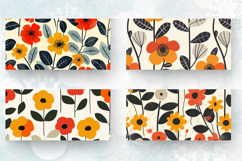 Mid Century Flowers Mug Wrap Sublimation Designs Product Image 2