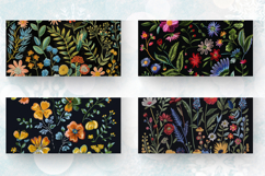Botanical Embroidery Floral Mug Wrap Sublimation Designs Product Image 2