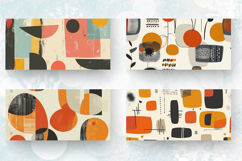Abstract Mid Century Mug Wrap Sublimation Designs Product Image 2