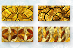 Gold Stained Glass Mug Wrap Sublimation Designs Product Image 2