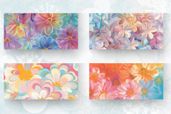 Pastel Rainbow Blooming Flowers Mug Wrap Sublimation Designs Product Image 2