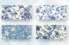 French Toile Floral Fabric Mug Wrap Sublimation Designs Product Image 2