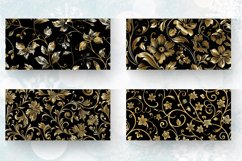 Black and Gold Floral Mug wrap Sublimation Designs Product Image 2