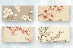 Vintage Japanese Cherry Blossom Flower mug wrap sublimation Product Image 2