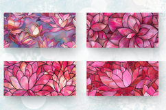 Pink Lotus Stained Glass Mug Wrap Sublimation Designs Product Image 2