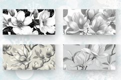 Monochrome Magnolia Flower Mug Wrap Sublimation Designs Product Image 2