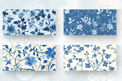 French Cottagecore Blue Floral Mug Wrap Sublimation Designs Product Image 2