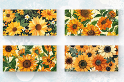 Sunflowers &amp; Marigold mug wrap sublimation Designs Product Image 2