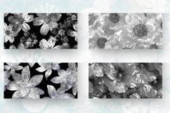 Silver Glitter Flowers Mug Wrap Sublimation Designs Product Image 2