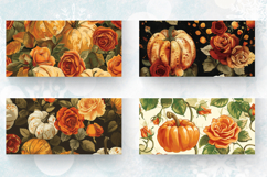 Fall Pumpkin Roses Mug Wrap Sublimation Designs Product Image 2