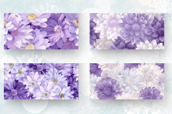 Pastel Aster Purple White Flower Mug Wrap Sublimation Design Product Image 2