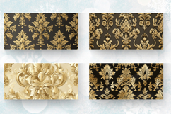 Luxury Golden Damask Fabric Mug Wrap Sublimation Designs Product Image 2