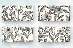 Botanical Line Art Floral Mug Wrap Sublimation Designs Product Image 2