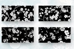 Black &amp; White Cherry Blossoms Mug wrap Sublimation Designs Product Image 2