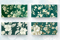 Ivory Floral on Emerald Mug Wrap Sublimation Designs Product Image 2
