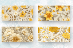Beige &amp; Yellow Flowers Mug Wrap Sublimation Designs Product Image 2