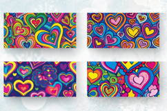 Cute Groovy Romantic Hippie Hearts Mug Wrap Sublimation Desi Product Image 2