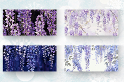 Cascading Wisteria Flowers Mug Wrap Sublimation Designs Product Image 2