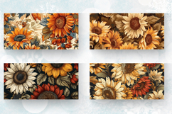 Vintage Autumn Sunflower Fabric Mug Wrap Sublimation Designs Product Image 2