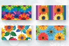 Rainbow Sunflowers Mug Wrap Sublimation Designs Product Image 2