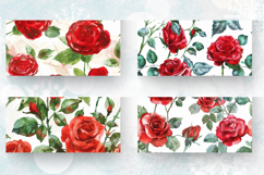 Romantic Watercolor Red Roses Mug Wrap Sublimation Designs Product Image 2