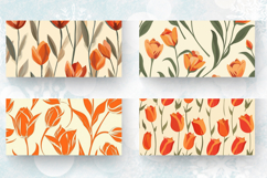 Retro Orange Tulip Mug Wrap Sublimation Designs Product Image 2