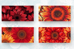 Vibrant Red Sunflower Mug Wrap Sublimation Designs Product Image 2