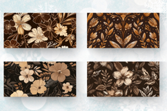 Brown Boho Floral Mug Wrap Sublimation Designs Product Image 2