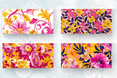 Bright Pink &amp; Yellow Floral Mug Wrap Sublimation Designs Product Image 2